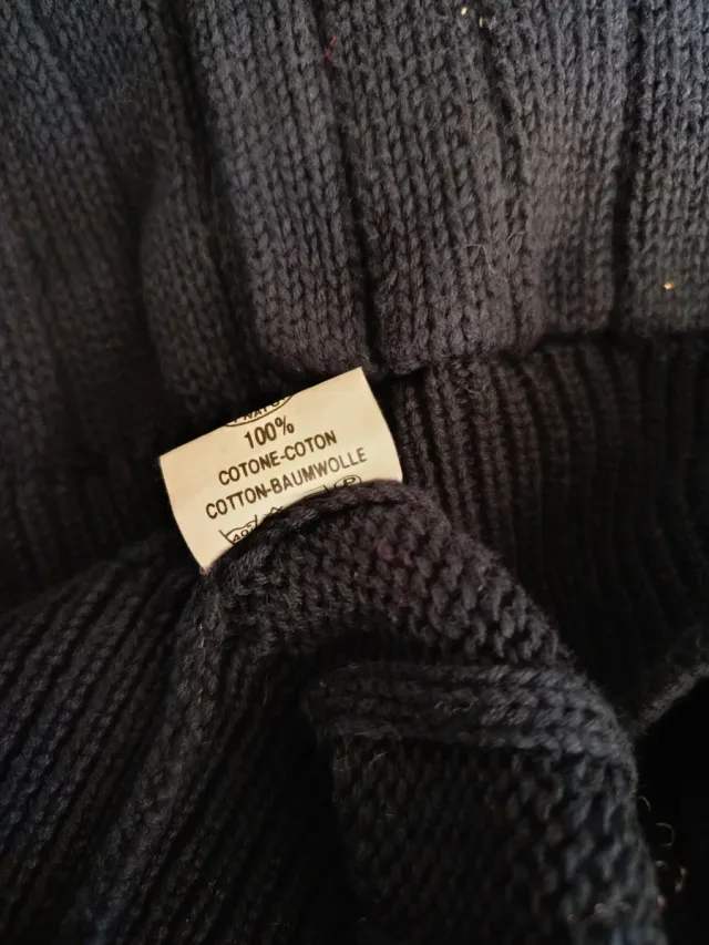 Cardigan uomo vintage anni '90 in cotone, blu