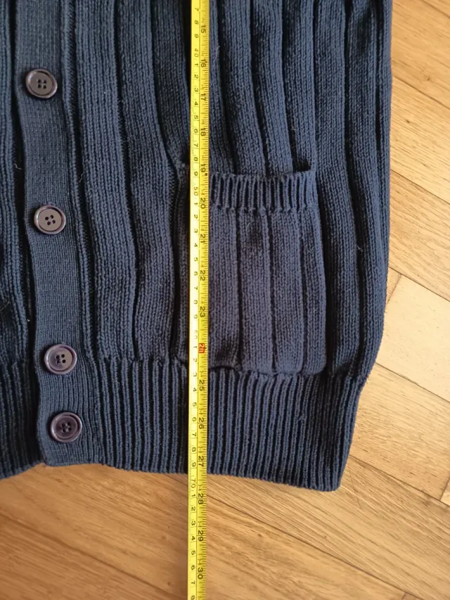 Cardigan uomo vintage anni '90 in cotone, blu