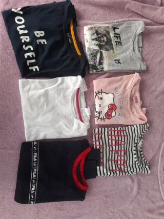 Lote 6 T-shirts Manga Comprida Criança.