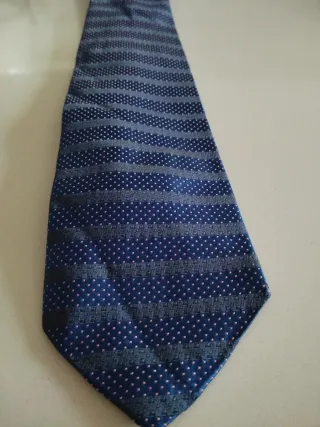 Corbata Next 100% Seda Azul y Rosa