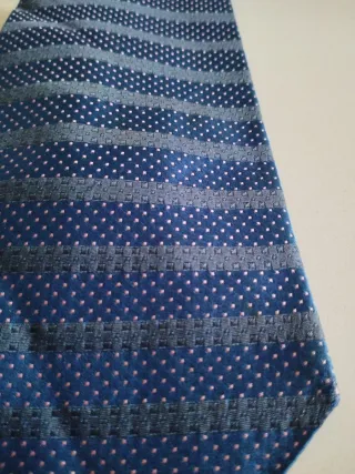 Corbata Next 100% Seda Azul y Rosa