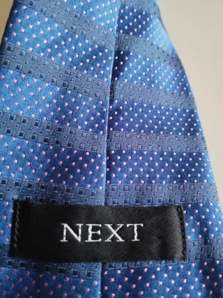 Corbata Next 100% Seda Azul y Rosa
