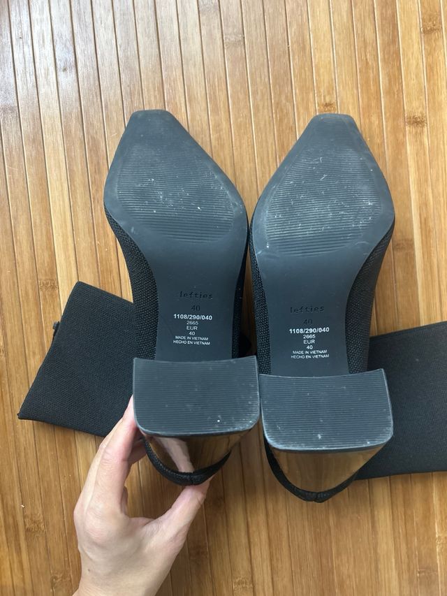 Botines tacón grueso negro