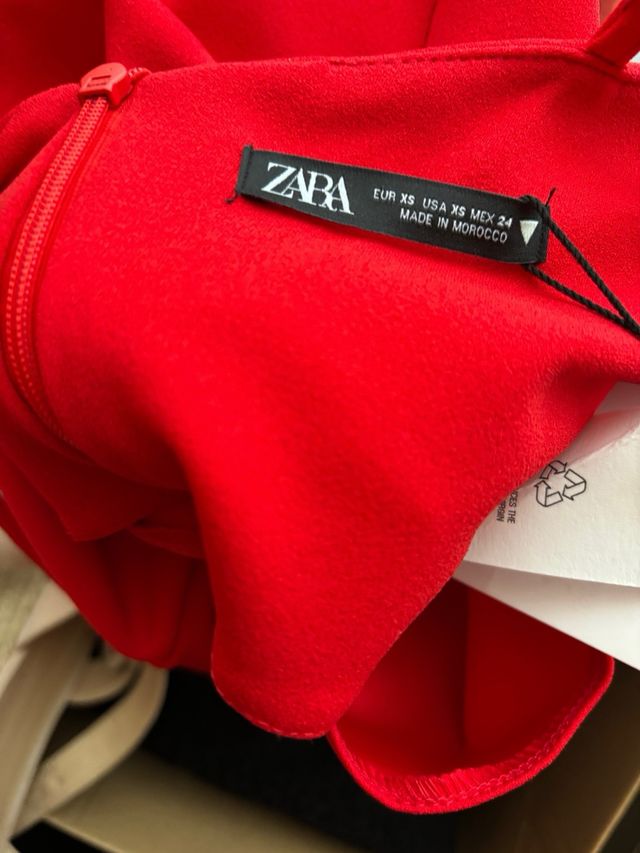Vestido Zara Rojo Talla XS