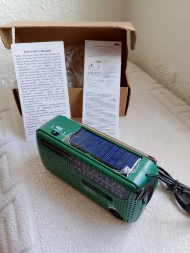 Radio solar sin pilas, placa solar