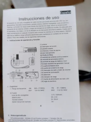 Radio solar sin pilas, placa solar