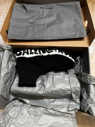 Balenciaga SPEED GRAFFITI Zapatillas Negras Blanca