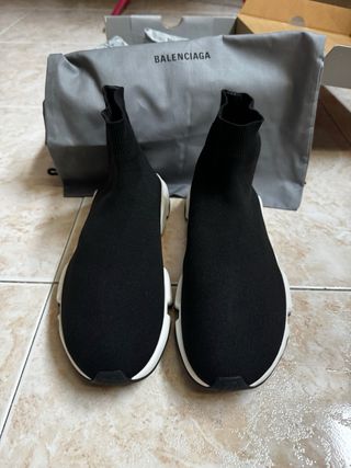 Balenciaga SPEED GRAFFITI Zapatillas Negras Blanca