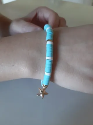Bracciale turchese con stellina dorata