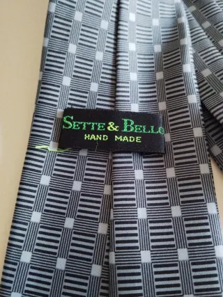 Corbata Sette Bello 100% Seda Gris