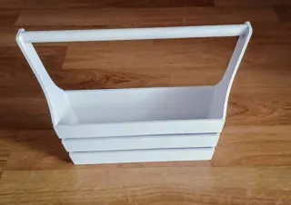 Macetero de madera blanco