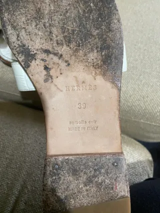 Sandalias originales Hermes Cocodrilo Blancas