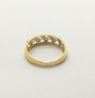 Anillo de oro combinado 18k circonita, 2.2g, T-20.