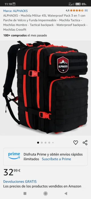 Mochila Hidratación INOXTO Negra. Y otras.