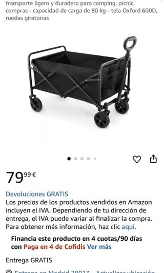 Carro de playa plegable 80kg