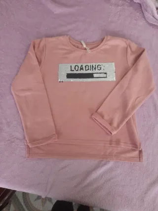 Camisola menina rosa com lantejoulas
