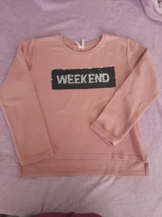 Camisola menina rosa com lantejoulas