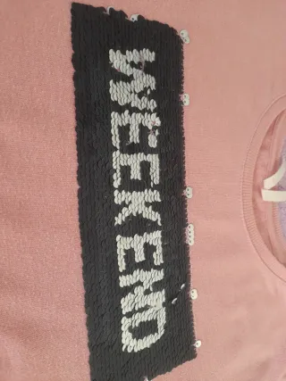 Camisola menina rosa com lantejoulas