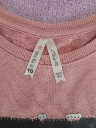 Camisola menina rosa com lantejoulas