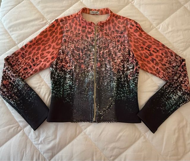 Casaco Feminino Neoprene Lantejoulas