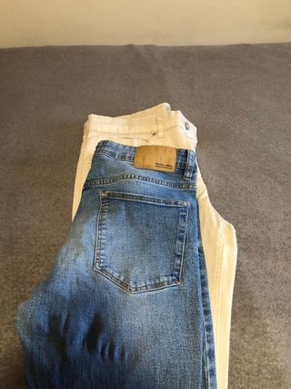 Pack 2 Pantalones vaqueros (BEIGE y AZUL)