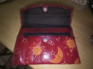 Cartera monedero cuero sol y luna