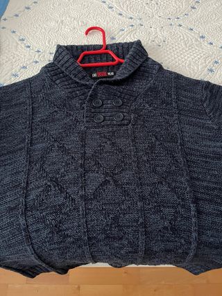 Jersey Inside azul cuello vuelto botones