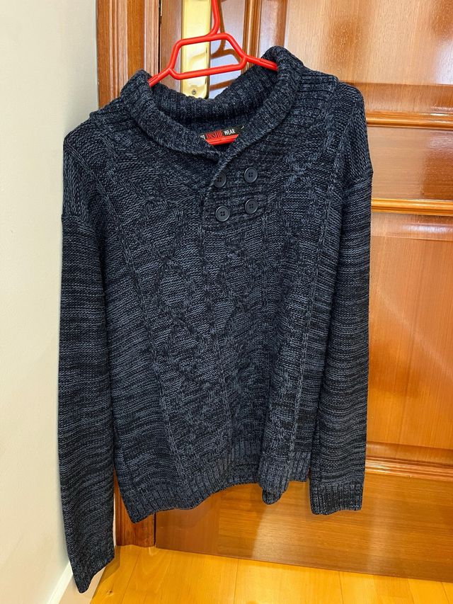 Jersey Inside azul cuello vuelto botones