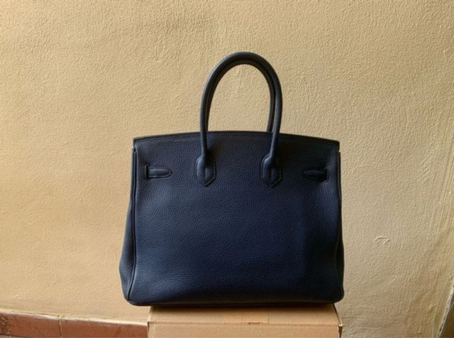 Borsa  Blu Navy 35cm Dettagli Oro