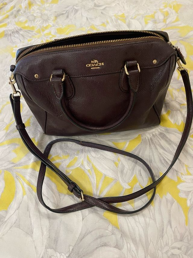 Bolso de mano Coach Piel Rojo Burdeos Mediano