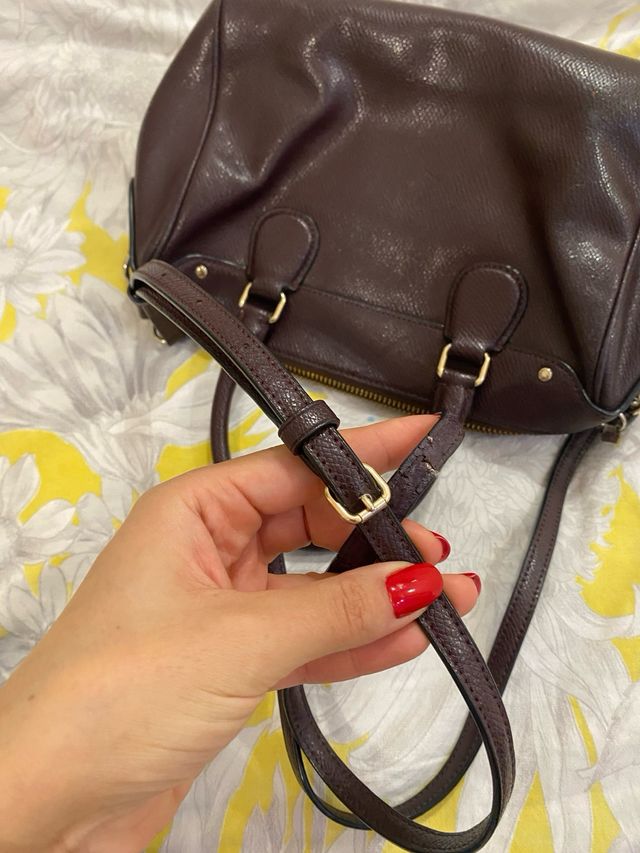 Bolso de mano Coach Piel Rojo Burdeos Mediano