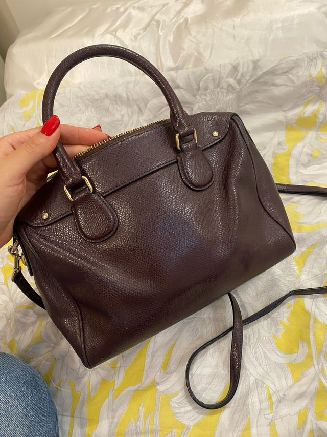 Bolso de mano Coach Piel Rojo Burdeos Mediano