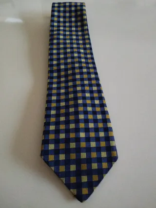 Corbata Marks & Spencer cuadros azul y amarillo