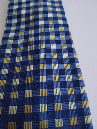 Corbata Marks & Spencer cuadros azul y amarillo