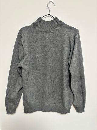 Sudadera gris con cremallera cuello redondo Zara