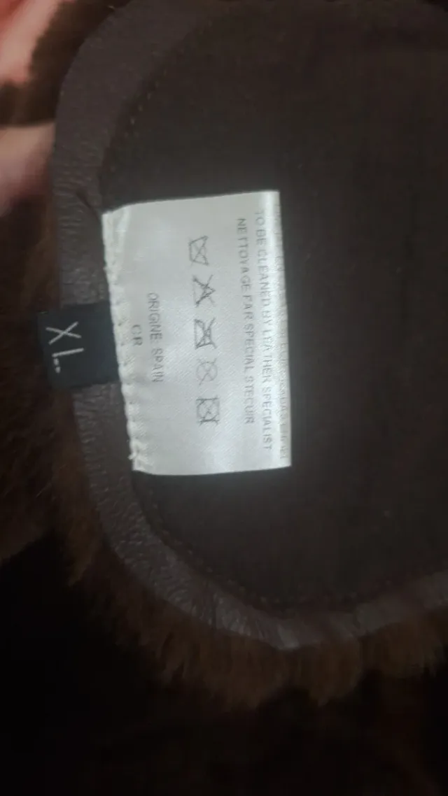 Abrigo largo de piel marrón