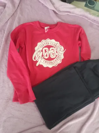 Conjunto treino menina rosa e preto