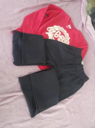 Conjunto treino menina rosa e preto