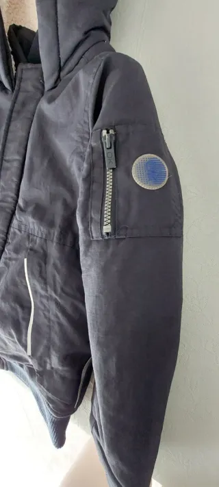 Giubbotto Okaidi con cappuccio e pelliccia