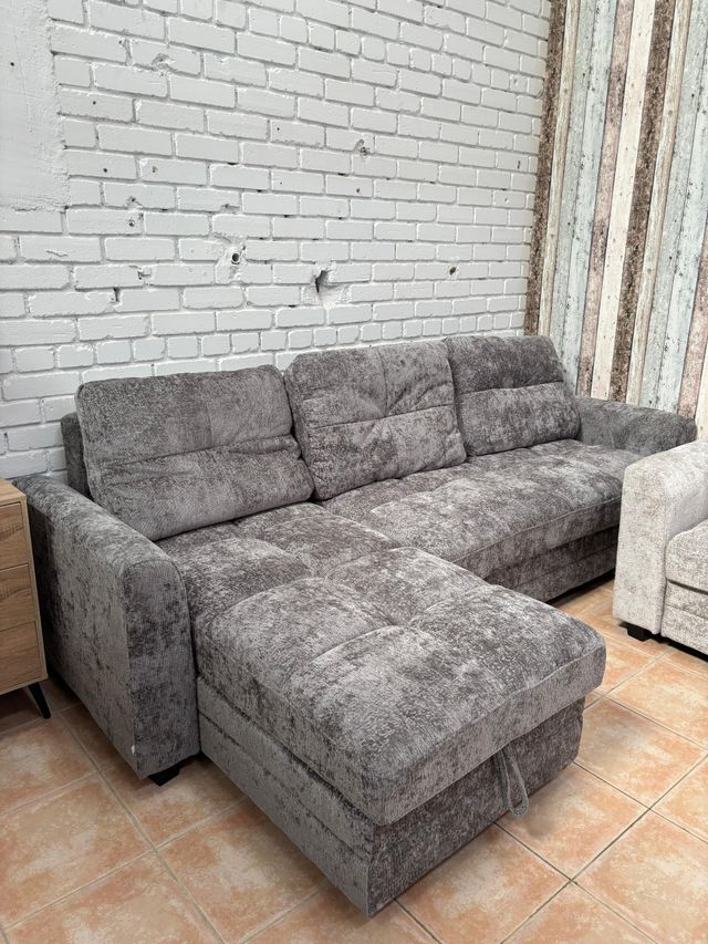 Sofá Cama L Gris con Arcón