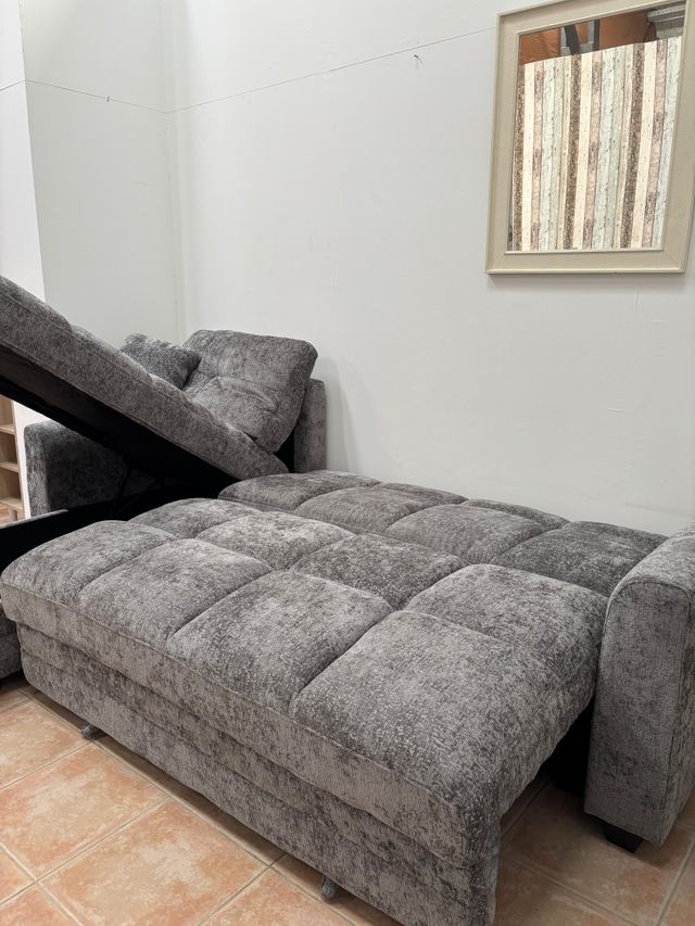 Sofá Cama L Gris con Arcón