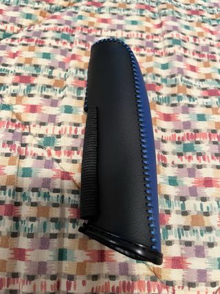 Copri leva cambio in pelle blu