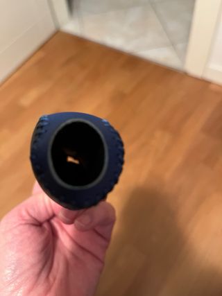 Copri leva cambio in pelle blu