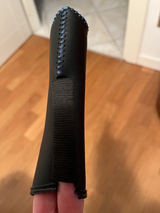 Copri leva cambio in pelle blu