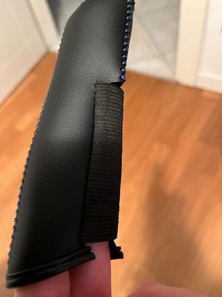 Copri leva cambio in pelle blu