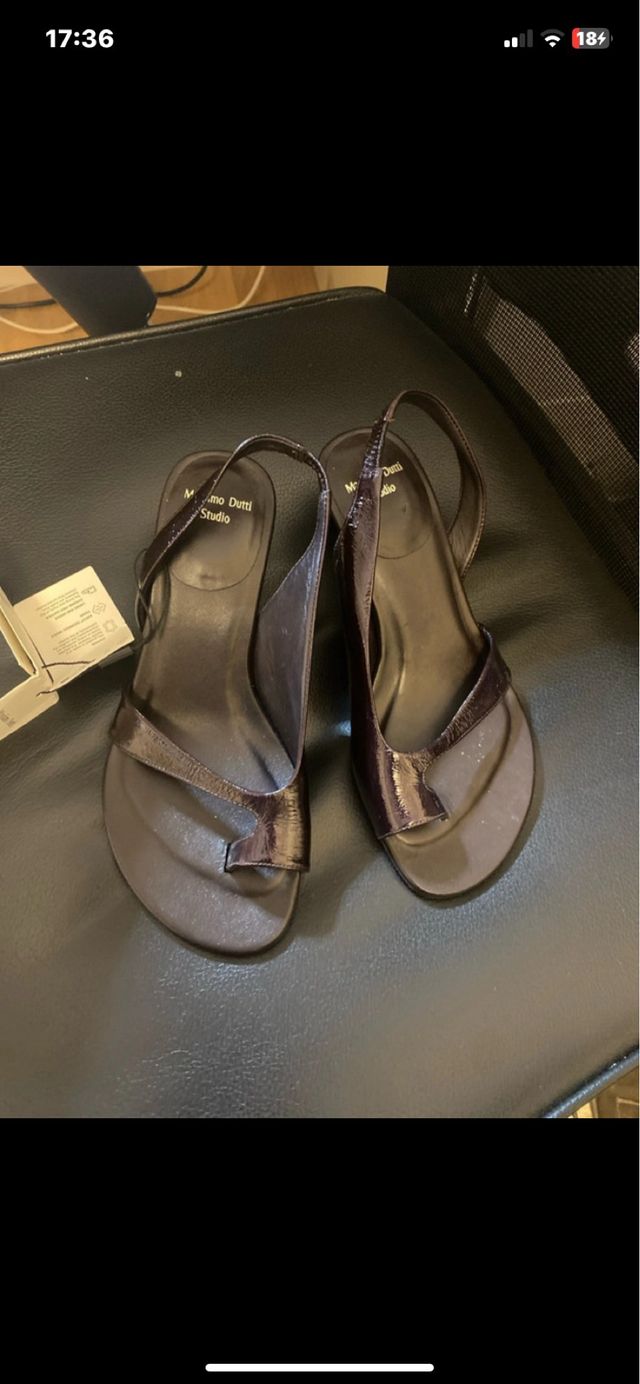 Sandalias Massimo Dutti Púrpura/Marrón
