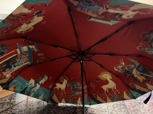 Paraguas decorado con motivos orientales