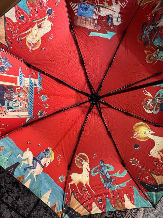 Paraguas decorado con motivos orientales