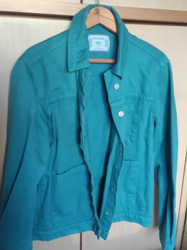 Chaqueta denim verde Talla M Algodón