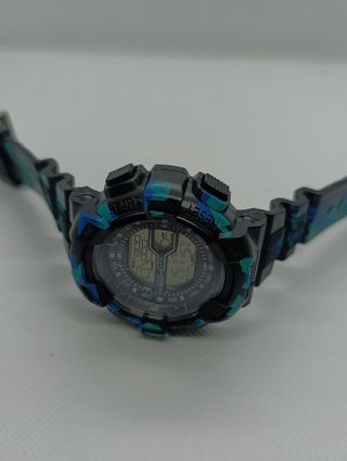 Reloj Digital Militar Camuflaje Azul/Verde